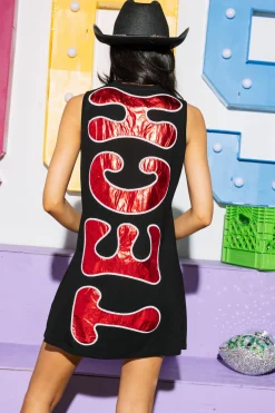 Licensed -Black Iridescent 'Texas Tech' Tank Dress