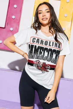 Licensed Grey 'Carolina Gamecocks' Vintage Tee
