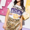 Licensed Grey 'Clemson Tigers' Vintage Tee