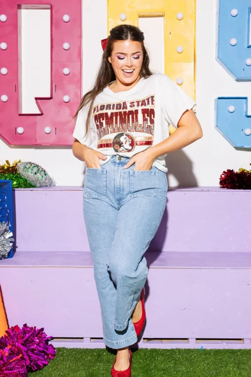 Licensed Grey 'Florida State Seminoles' Vintage Tee