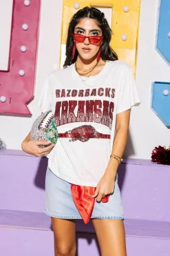 Licensed Grey 'Razorbacks Arkansas' Vintage Tee