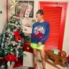 Licensed- Navy Santa Drinking Coca-Cola Sweatshirt
