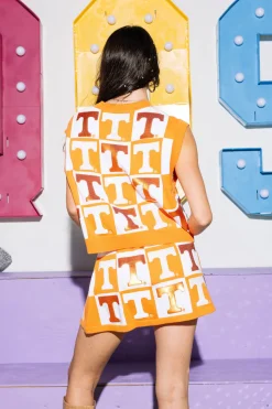 Licensed- Orange & White Tennessee Checkered Skirt