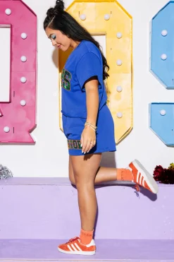 Licensed Royal Sequin 'Gators' Word Top