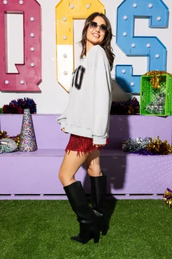 Licensed- TTU Jeweled Letter Sweatshirt