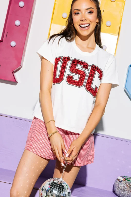 Licensed USC Jeweled Letter Tee