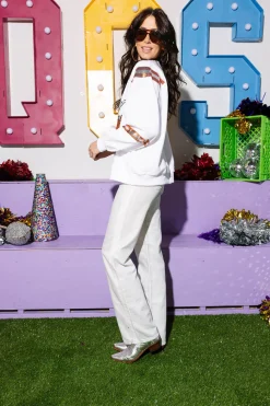 Licensed White & Burnt Orange Texas Longhorn Jersey Sweatshirt