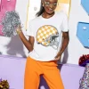 Licensed- White & Tenn Orange Checkered Helmet Tee