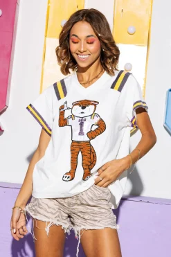 Licensed White, Purple & Gold LSU Tiger Jersey Tee