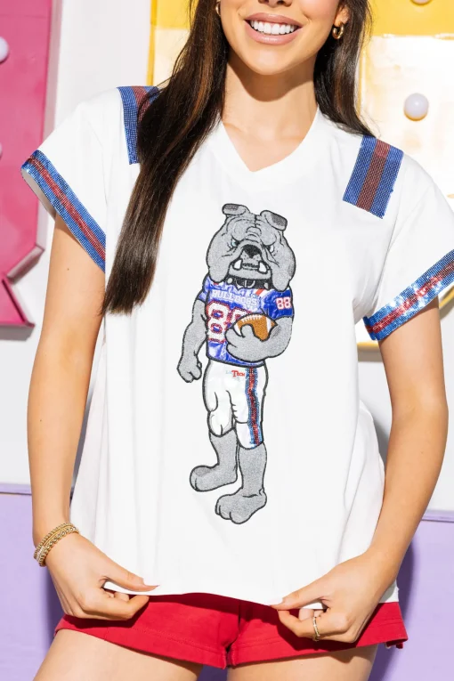 Licensed White, Royal & Red LA Bulldog Jersey Tee