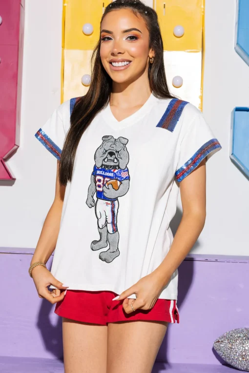 Licensed White, Royal & Red LA Bulldog Jersey Tee