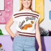 Licensed-White & Maroon Texas A&M Stripe Short Sleeve Top
