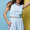 Light Blue & Rainbow Jewel Trim Short