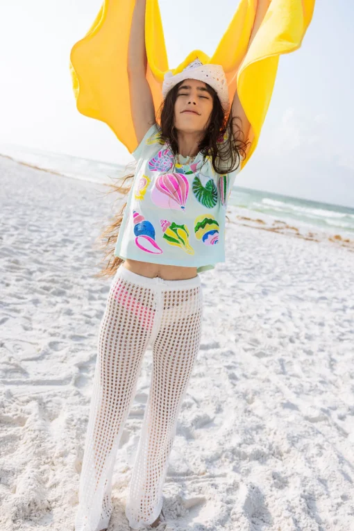Light Blue Colorblock Shell Tee