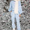 Light Blue Iridescent Snowflake Joggers