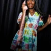 Light Blue Phone Collar Dress