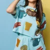 Light Blue Queen of Breakfast Top
