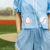 Light Blue Rhinestone Active Short