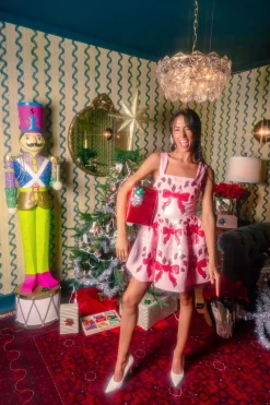 Light Pink Candy Cane Crossing Cocktail Dress