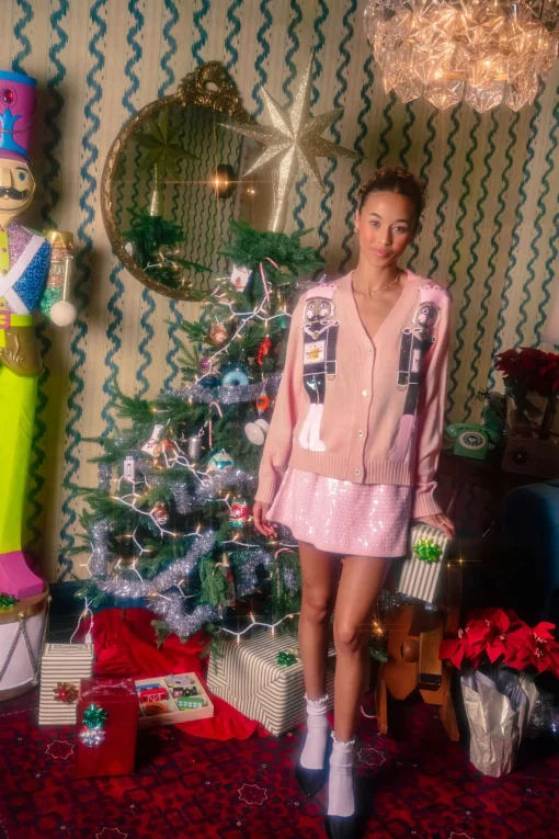 Light Pink Champagne Nutcracker Cardigan