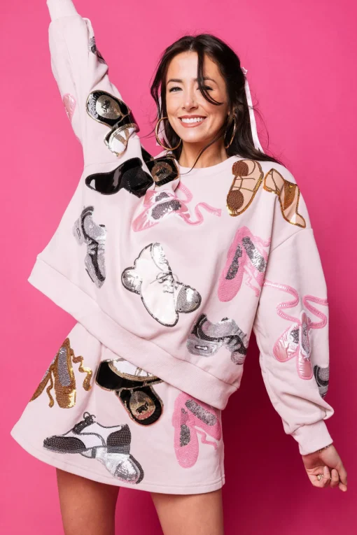 Light Pink Dance Shoes Sweatshirt