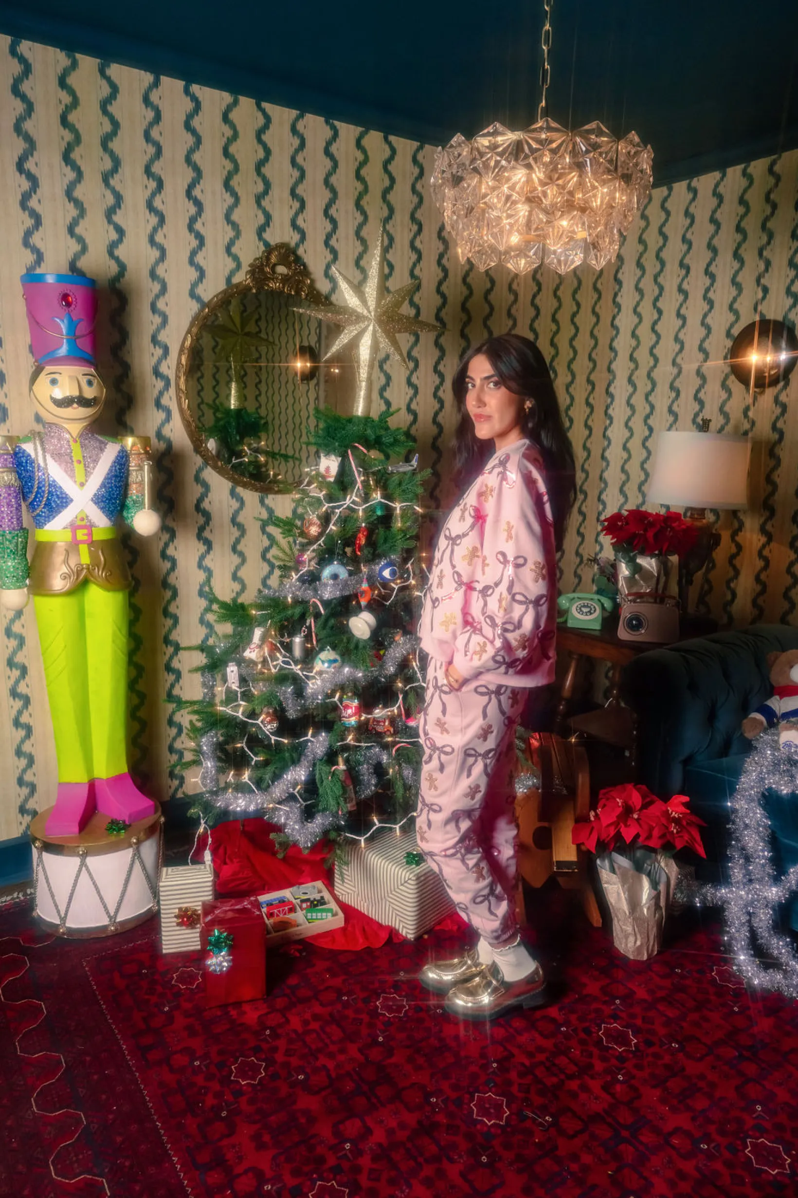 Light Pink Gingerbread Men & Bows Sweatshirt