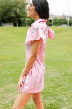 Light Pink Guitar Collared Dress