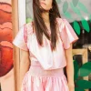 Light Pink Iridescent Flutter Top