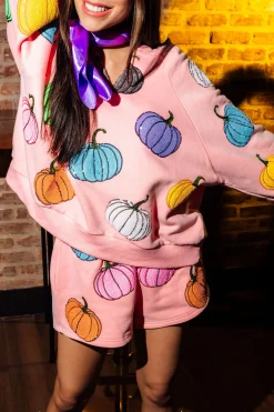 Light Pink Multi Pumpkin Shorts