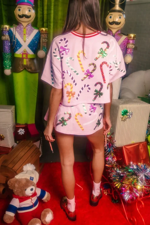 Light Pink Rainbow Candy Canes Top