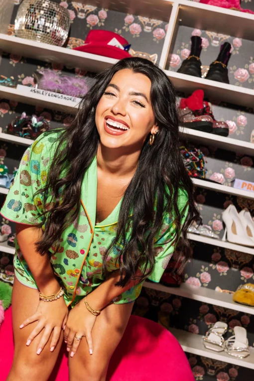 Lime Green Leopard PJ Short Sleeve Top