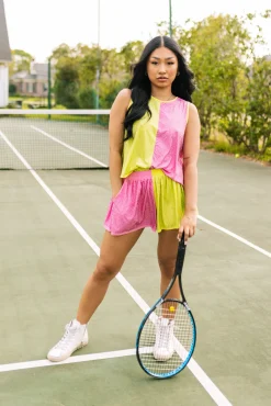 Lime/Bubblegum Active Rhinestone Short