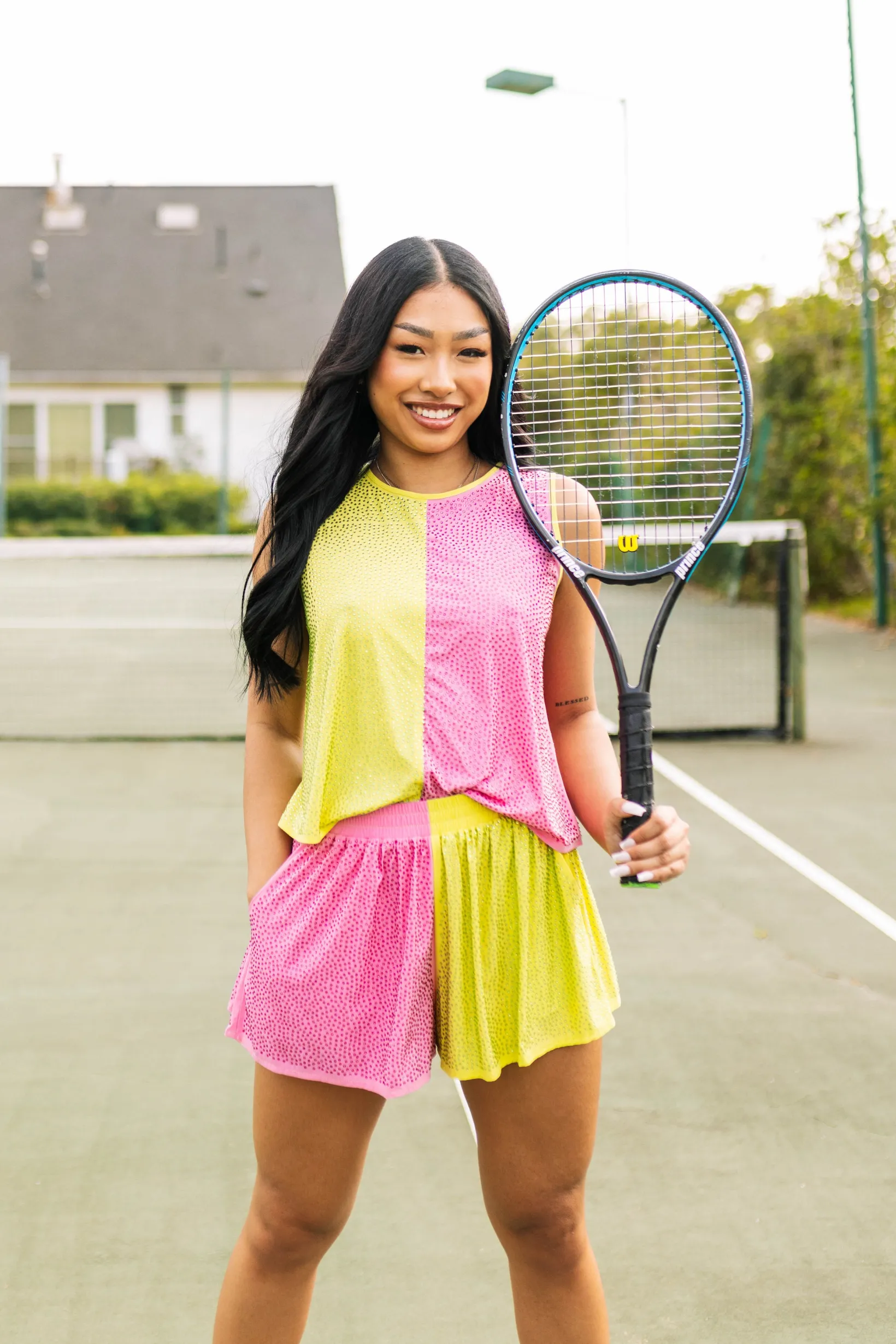 Lime/Bubblegum Active Rhinestone Short