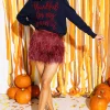 Maroon Feather Skirt