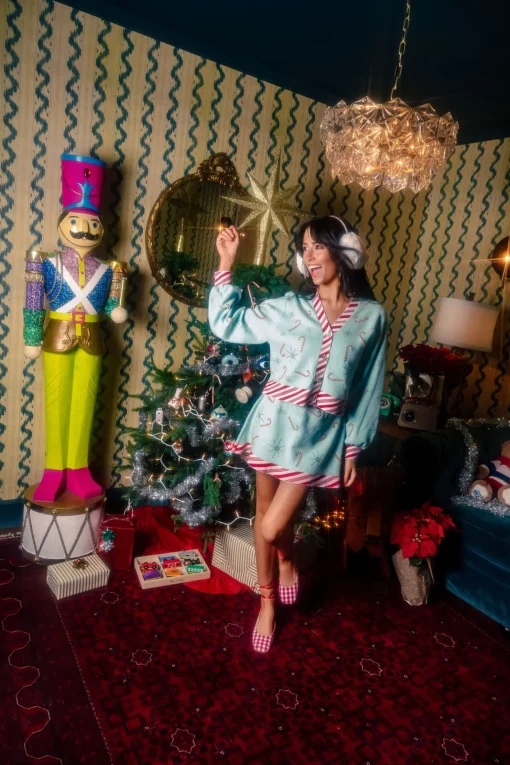 Mint Peppermint Stripe Trim Candy Cane Skirt