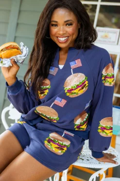 Navy American Burger Sweatshirt