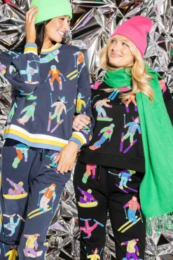 Navy Multi Skier Sport Stripe Sweatshirt