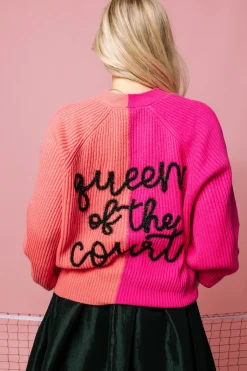 Neon Pink Queen of the Court Cardigan