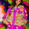 Neon Purple Sequin Flower Shorts