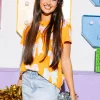 Orange & White Bow Tee