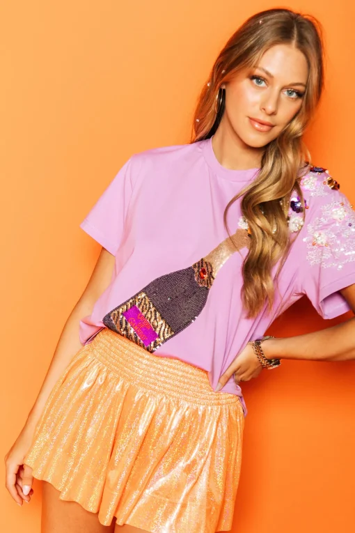 Orange Glitter Swing Short