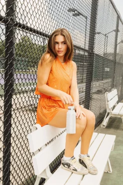 Orange Rhinestone Active Short