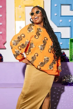Orange Scattered Tiger Sweatshirt
