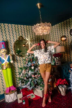 Pale Green Gingerbread Men & Bows Tee