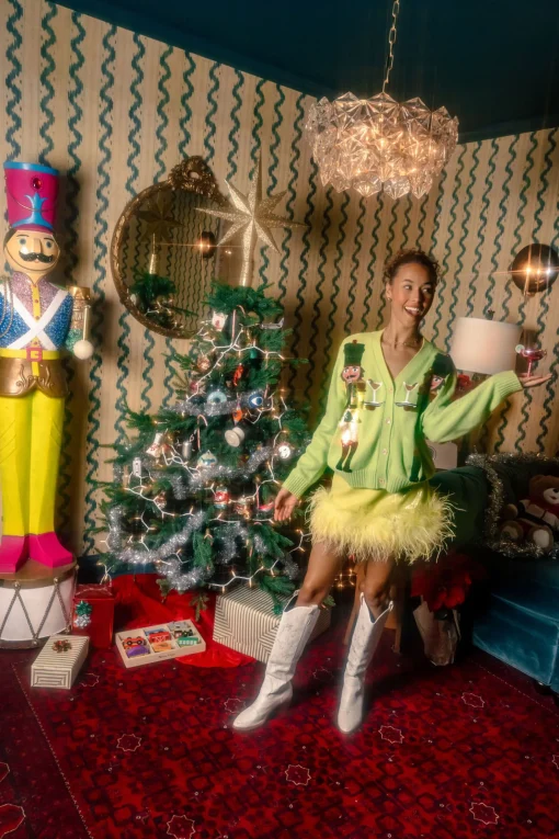 Pale Green Martini Nutcracker Cardigan