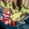 Pale Green Patterned Ornament & Bows Sweatshirt