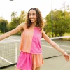 Pale Orange & Coral Active Rhinestone Tank