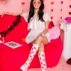 Pale Pink Glitter Hearts Flutter Top