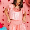 Peach Glitter Hearts Shorts
