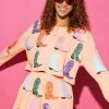 Peach Waffle Boot Long Sleeve Top